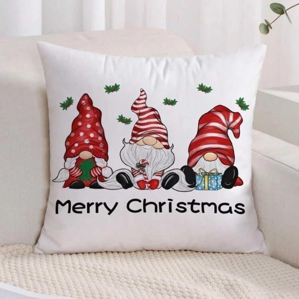 HOLIDAY CHRISTMAS GNOME THROW PILLOW COVER